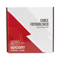 Cable Fotovoltaico Rojo / Cobre Estañado / 6 mm² (10 AWG) / 2000V / Rollo 100m / UL 4703 y TUV
