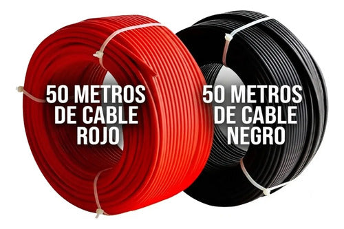 Cable Fotovoltaico #10 100m Dos Colores 50m Rojo Y 50m Negro Negro