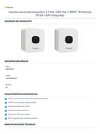 Inversor Growatt 3.3 Kw, Mic 3300tl-x2, 220v 1 Mppt.