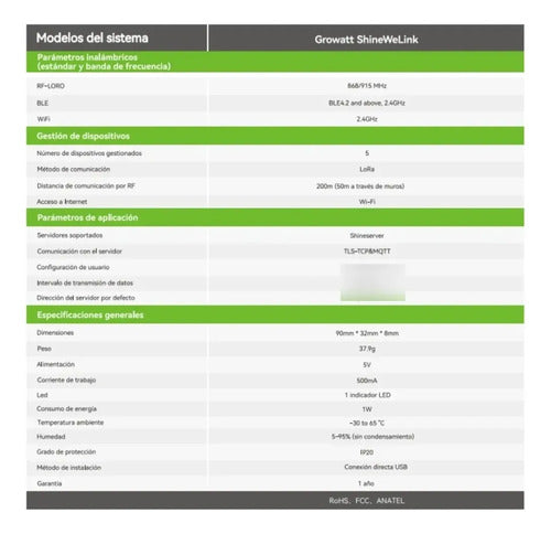 Monitoreo Shinewelink Growatt Wifi Hasta 5 Inversores