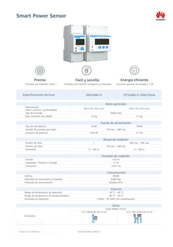 Medidor Eléctrico Huawei Con Donas Dtsu666-h 250a/50ma