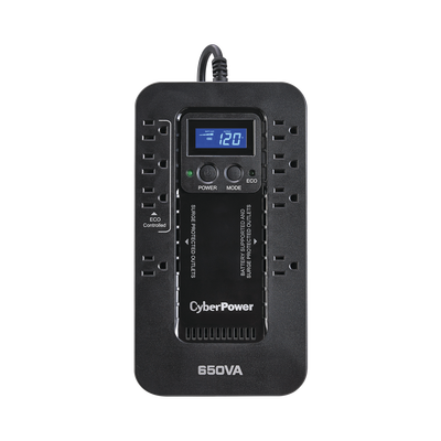 CYBERPOWER EC650LCD UPS / No Break UPS de 650 VA/390 W, Topo