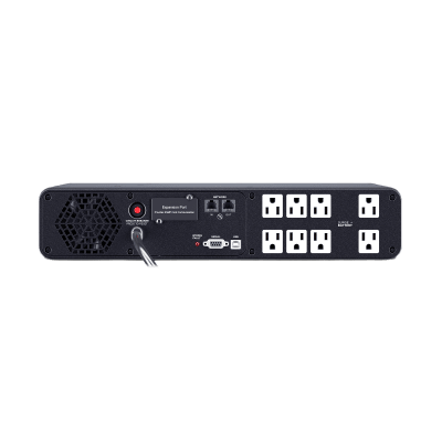 UPS de 1500 VA/1000 W, Topología Línea Interactiva, Entrada 120 Vca NEMA 5-15P, Onda Senoidal Pura, Torre o Rack 2 UR, Con 8 Tomas NEMA 5-15R