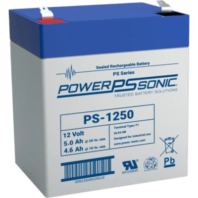 POWER SONIC PS-1250-F2 Baterías Batería 12V, 5.0AH, Para Res