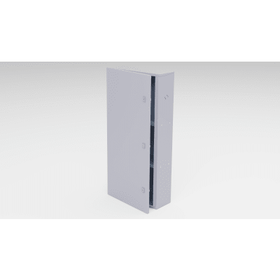 Gabinete para instalación de 3 Baterías , Fabricado en Lámina Galvanizada, Accesorios para poste (No incluidos)
