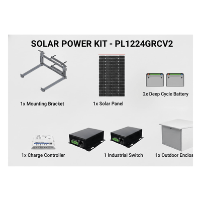 SYSCOM PL1224GRCV2 Kit Solar PoE 225 Vcc 120 Autonomía