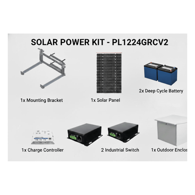 EPCOM POWERLINE PL1224G2RV2 Kit Solar PoE 225 Vcc Salidas